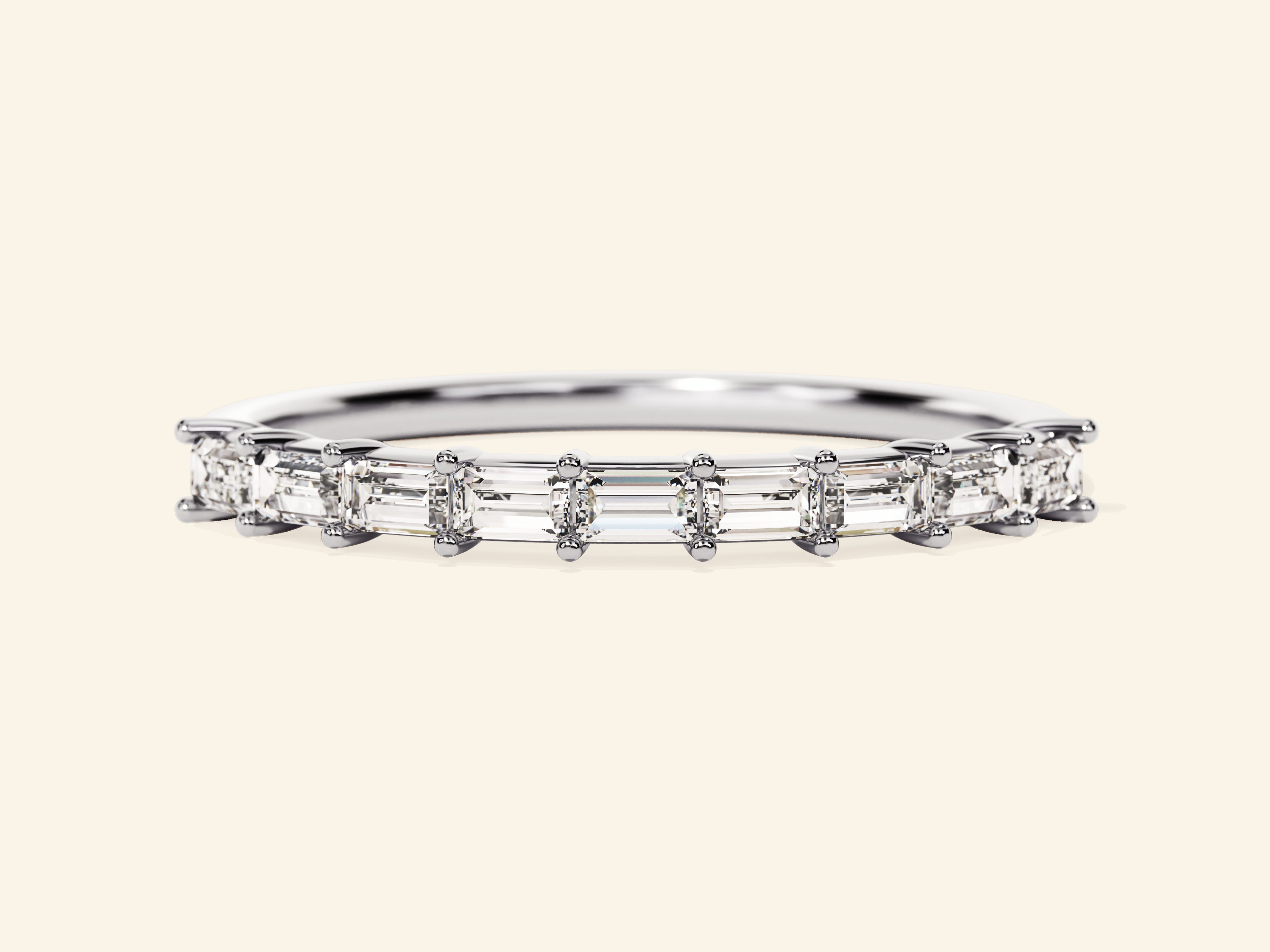 Horizontal Baguette Wedding Band