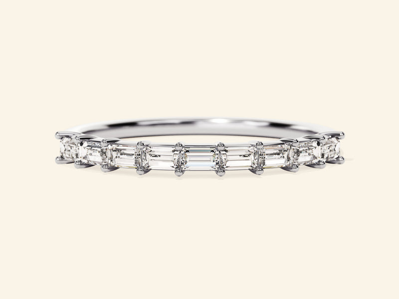 Horizontal Baguette Wedding Band