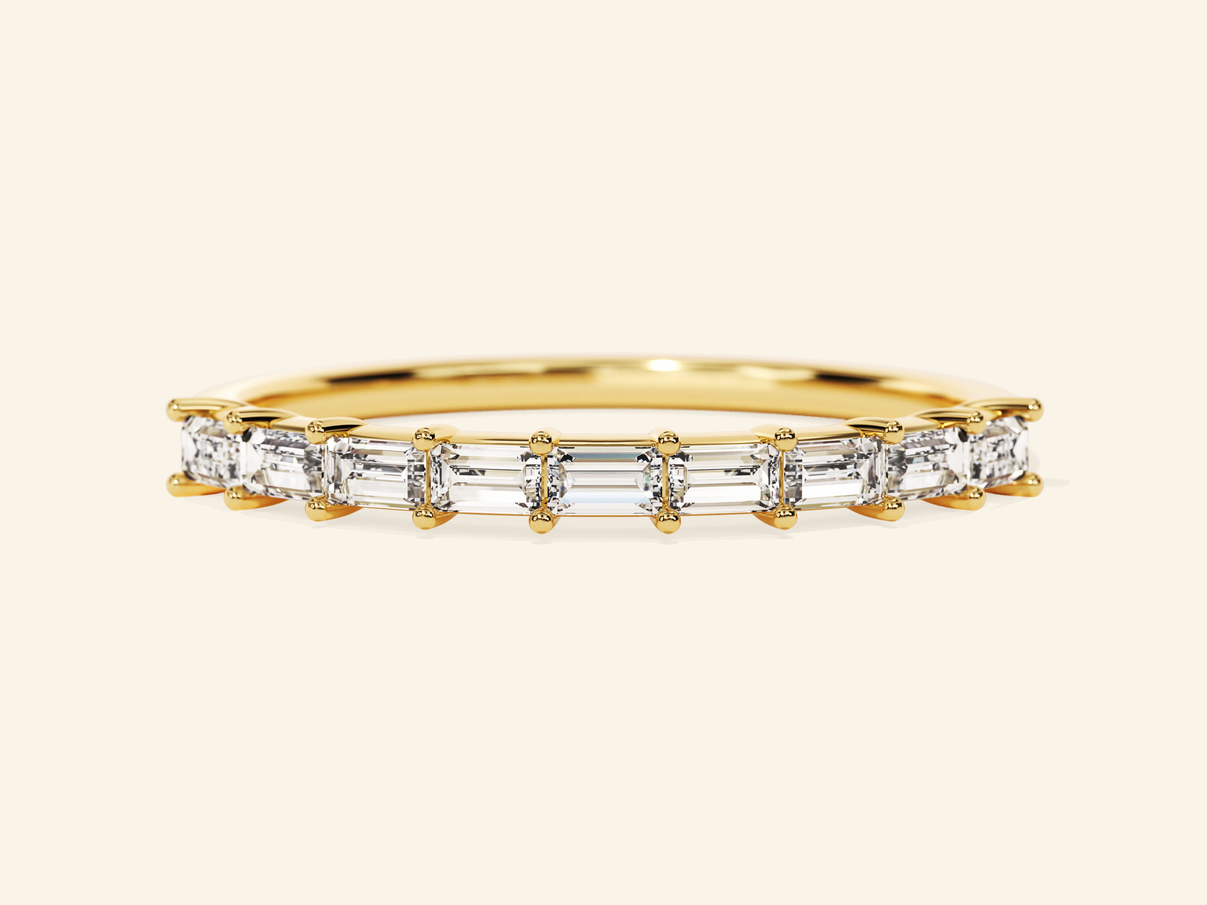 Horizontal Baguette Wedding Band
