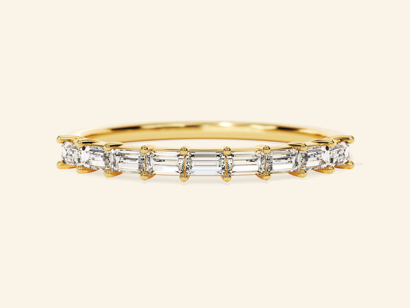 Horizontal Baguette Wedding Band