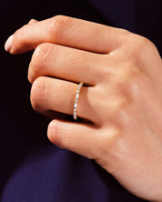 Alternating Round and Baguette Wedding Band