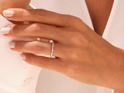 Alternating Baguette and Round Wedding Band