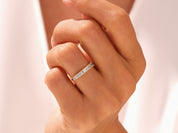 Baguette Half Eternity Wedding Band