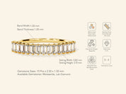 Baguette Half Eternity Wedding Band