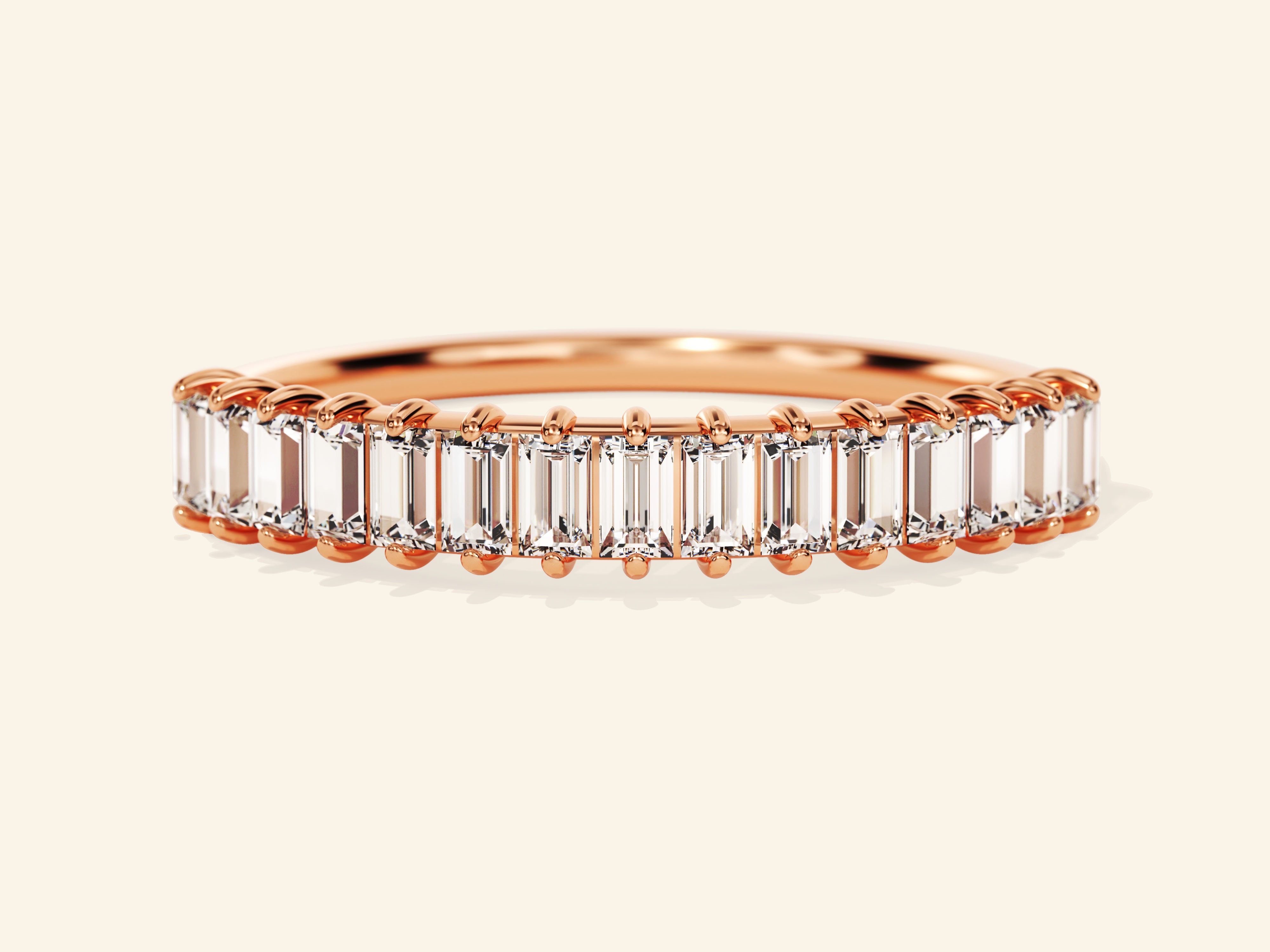 Baguette Half Eternity Wedding Band
