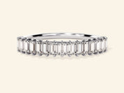 Baguette Half Eternity Wedding Band