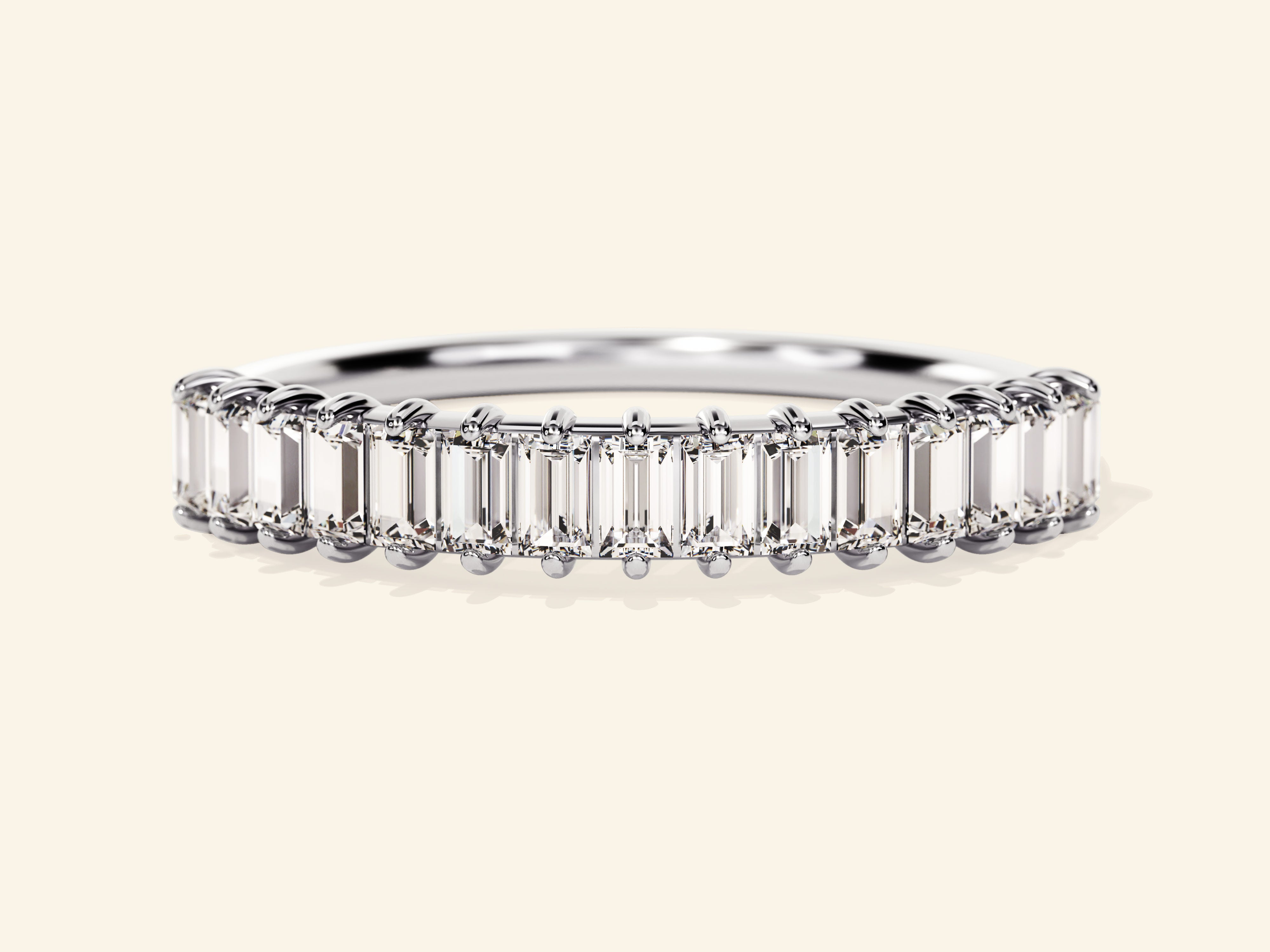 Baguette Half Eternity Wedding Band
