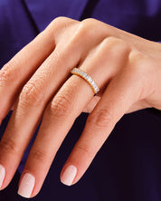 Baguette Cut Half Eternity Wedding Band