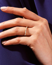 Marquise and Double Round Half Eternity Wedding Band