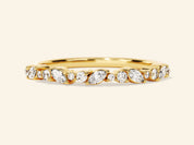 Half Eternity Marquise and Round Wedding Band