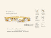 Marquise and Round Cluster Wedding Band
