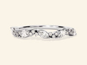Marquise and Round Cluster Wedding Band