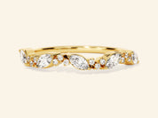 Marquise and Round Cluster Wedding Band