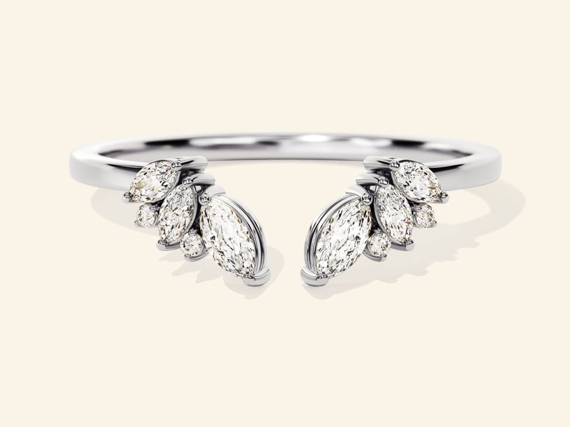 Open Marquise Cluster Wedding Band