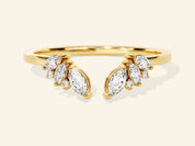 Open Marquise Cluster Wedding Band