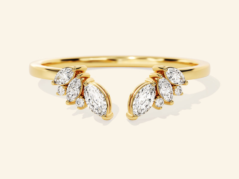 Open Marquise Cluster Wedding Band