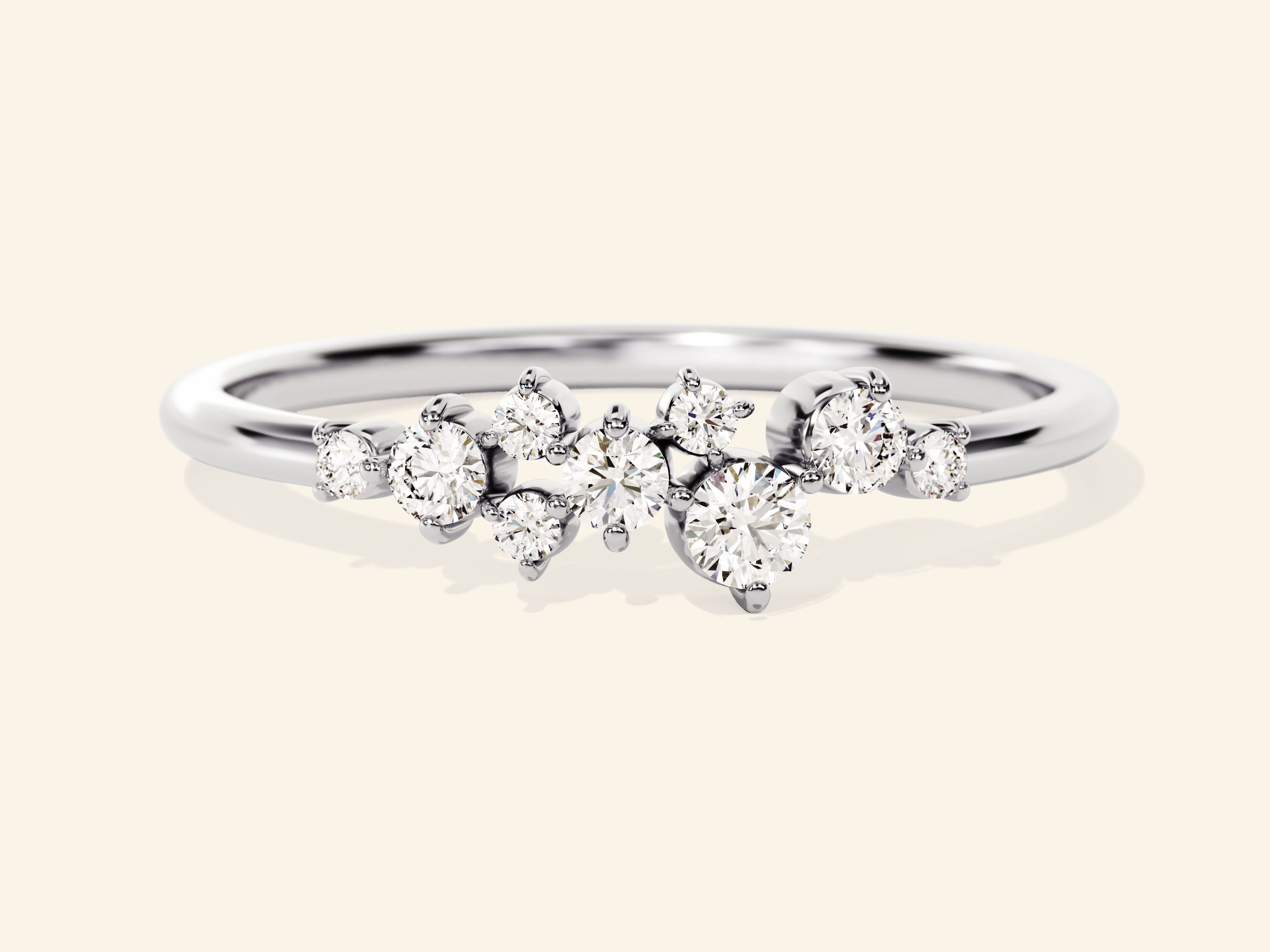 Tiny Cluster Wedding Band