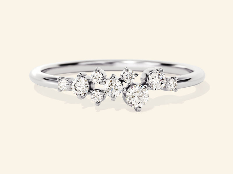 Tiny Cluster Wedding Band