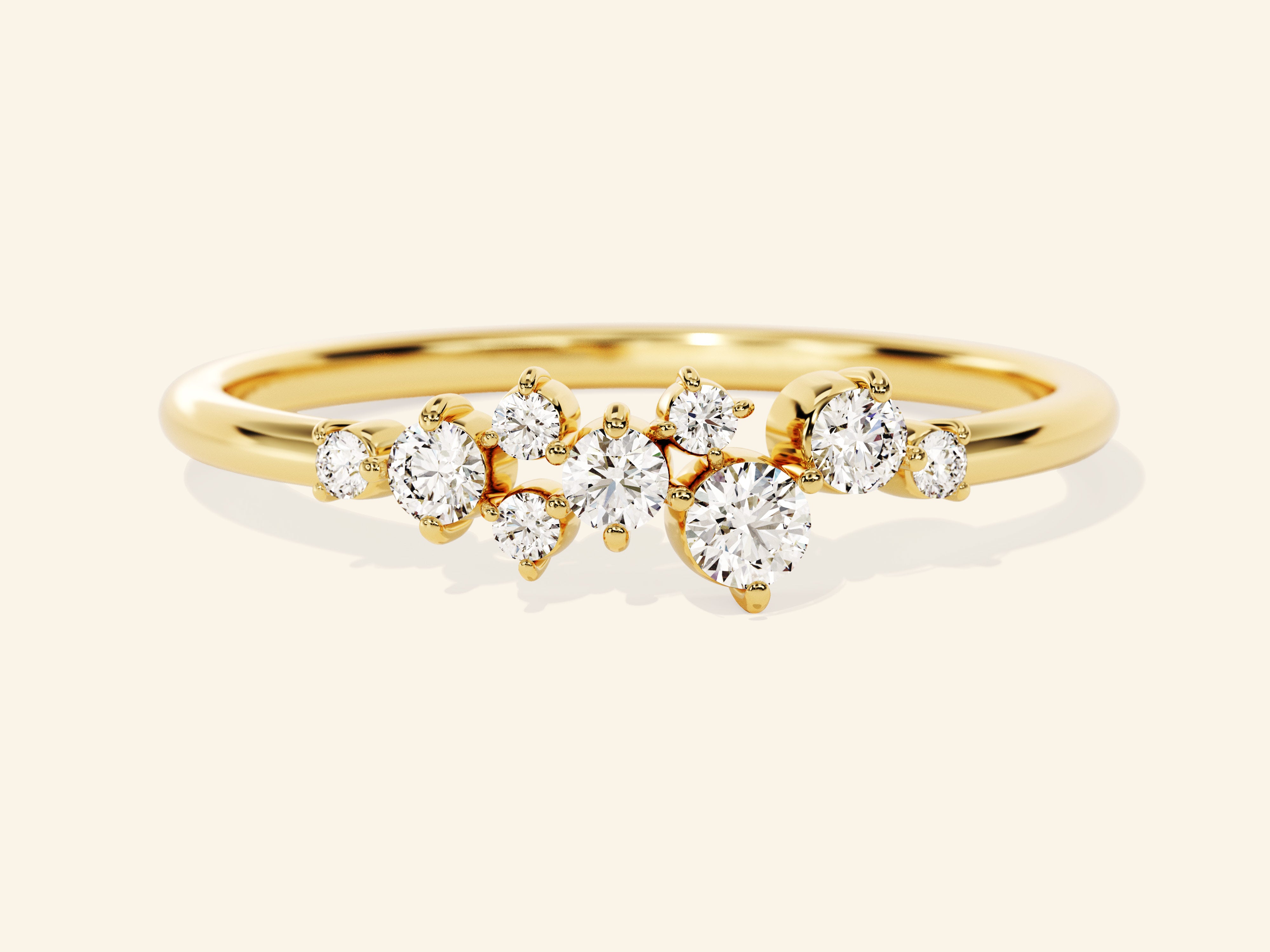 Tiny Cluster Wedding Band