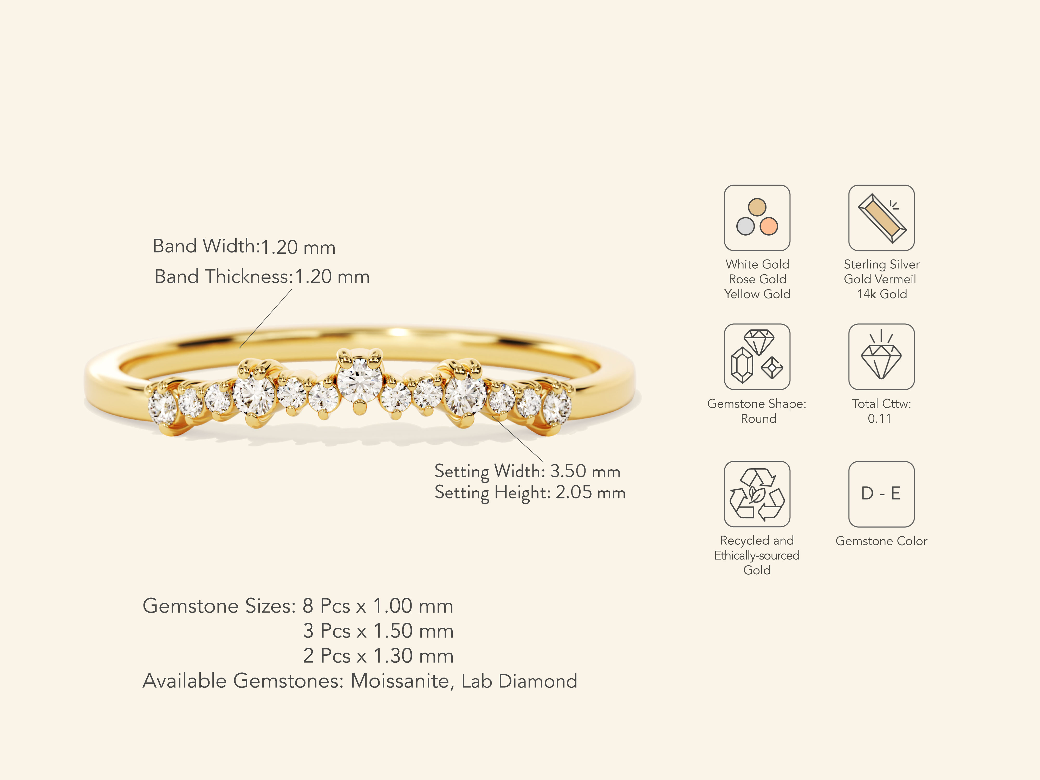 Petite Curve Wedding Band