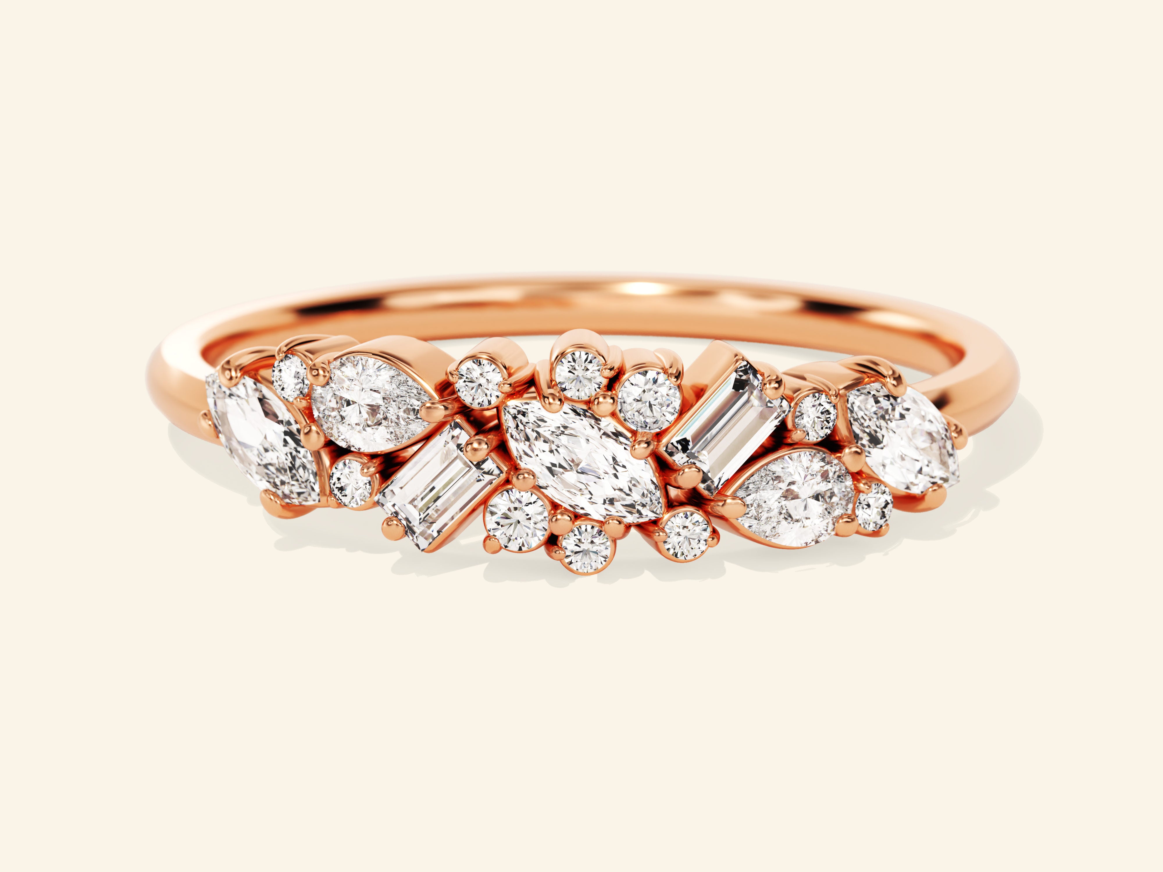 Vintage Cluster Wedding Band