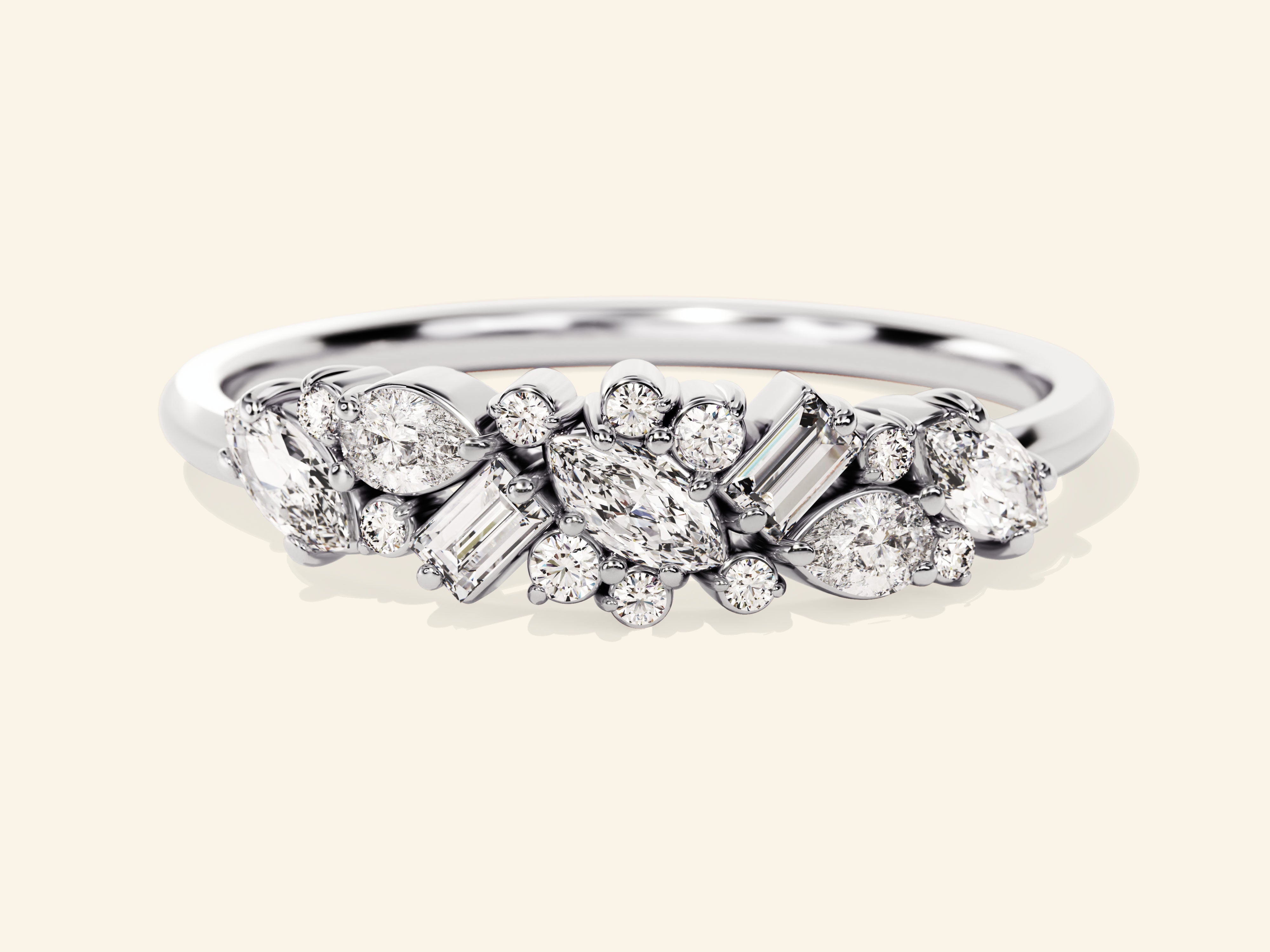 Vintage Cluster Wedding Band