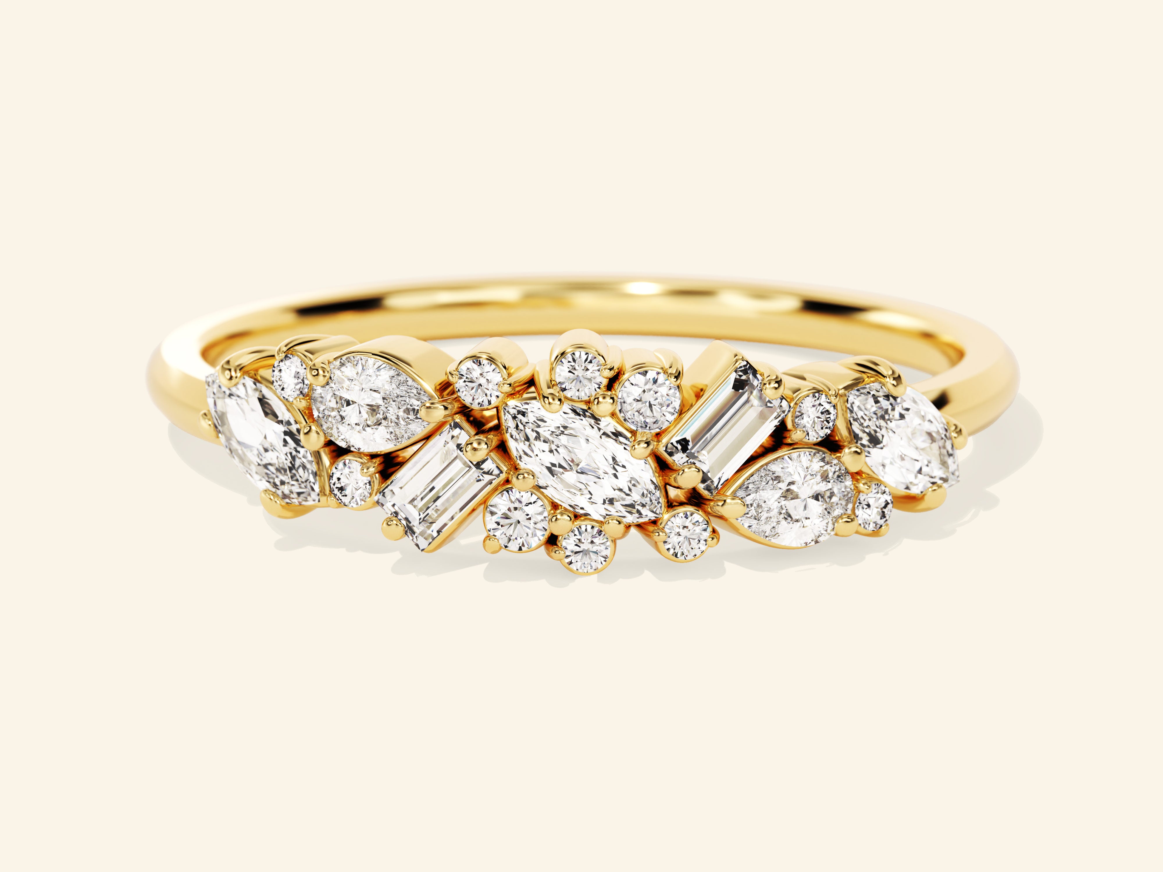 Vintage Cluster Wedding Band