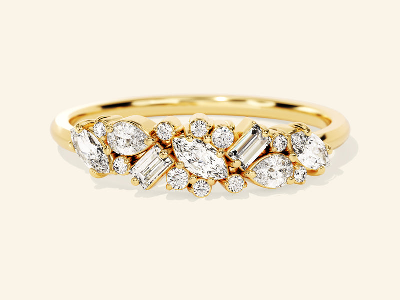 Vintage Cluster Wedding Band