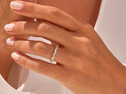 Multi Stone Cluster Wedding Band
