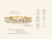 Multi Stone Cluster Wedding Band