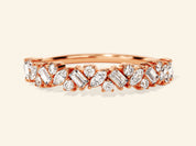 Multi Stone Cluster Wedding Band