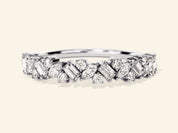 Multi Stone Cluster Wedding Band