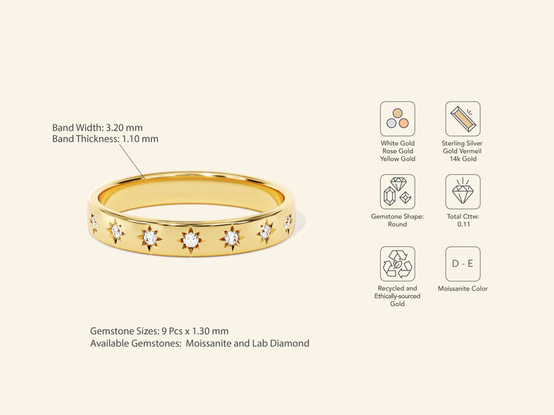Half Eternity Star Ring