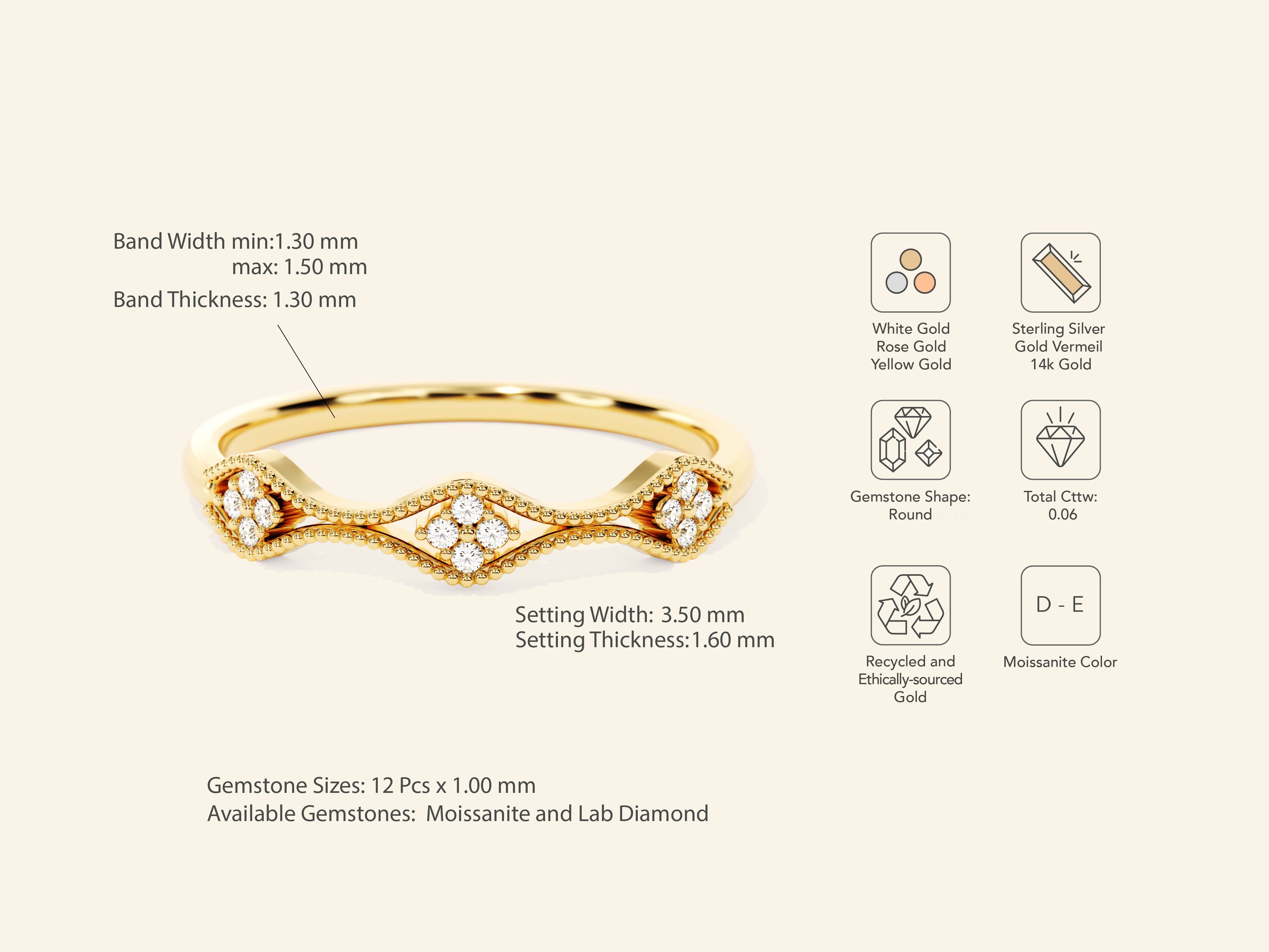 Milgrain Curved Ring