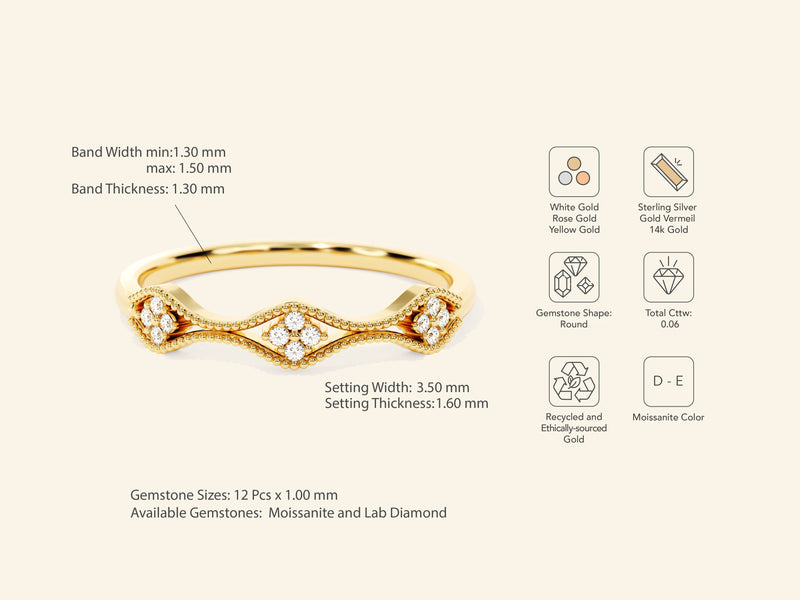 Milgrain Curved Ring