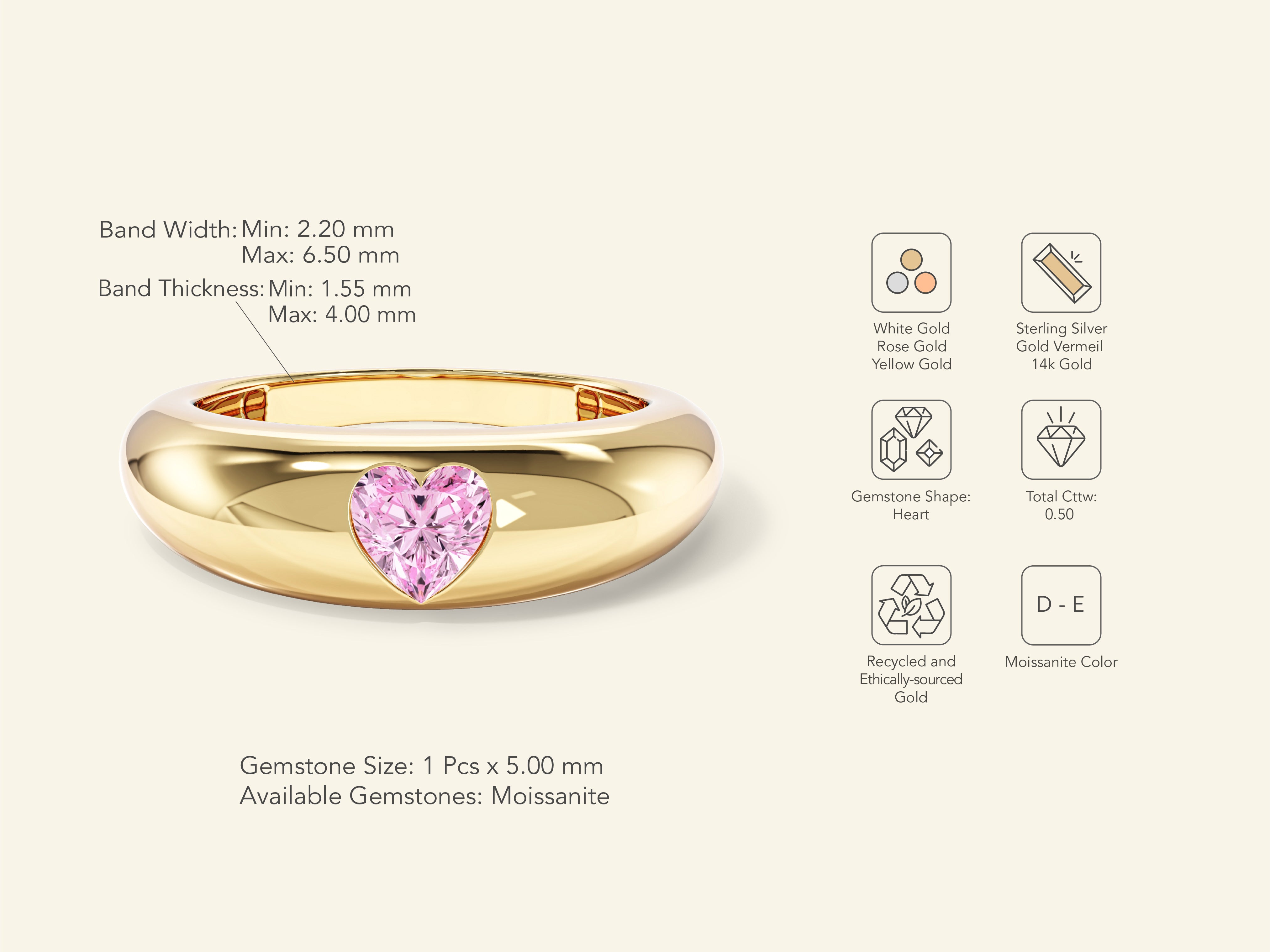 Bold Pink Heart Promise Ring