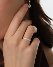 Petite Baguette Cluster Wedding Band