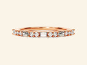 Alternating Baguette Wedding Band
