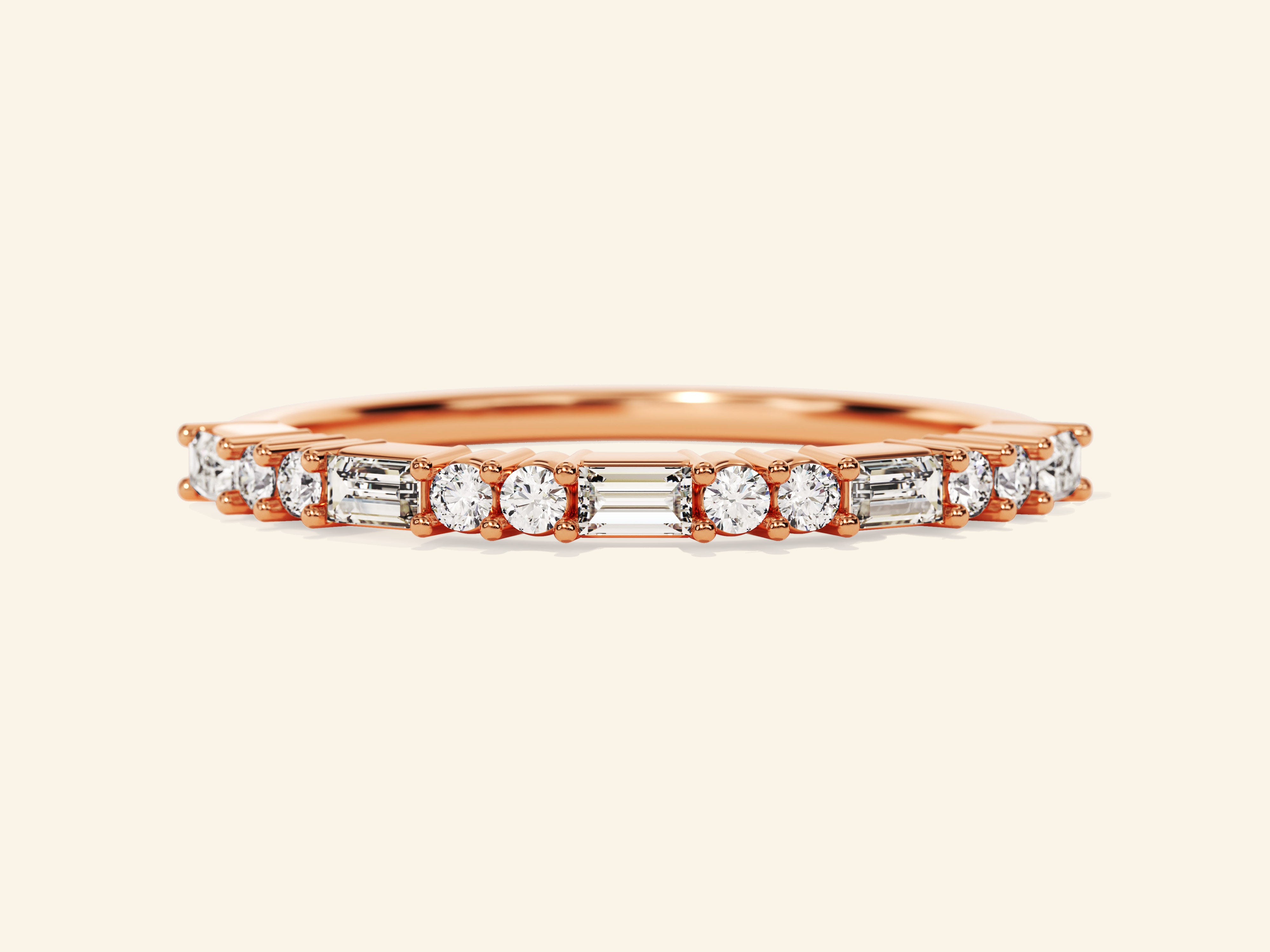 Alternating Baguette Wedding Band
