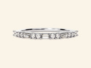 Alternating Baguette Wedding Band