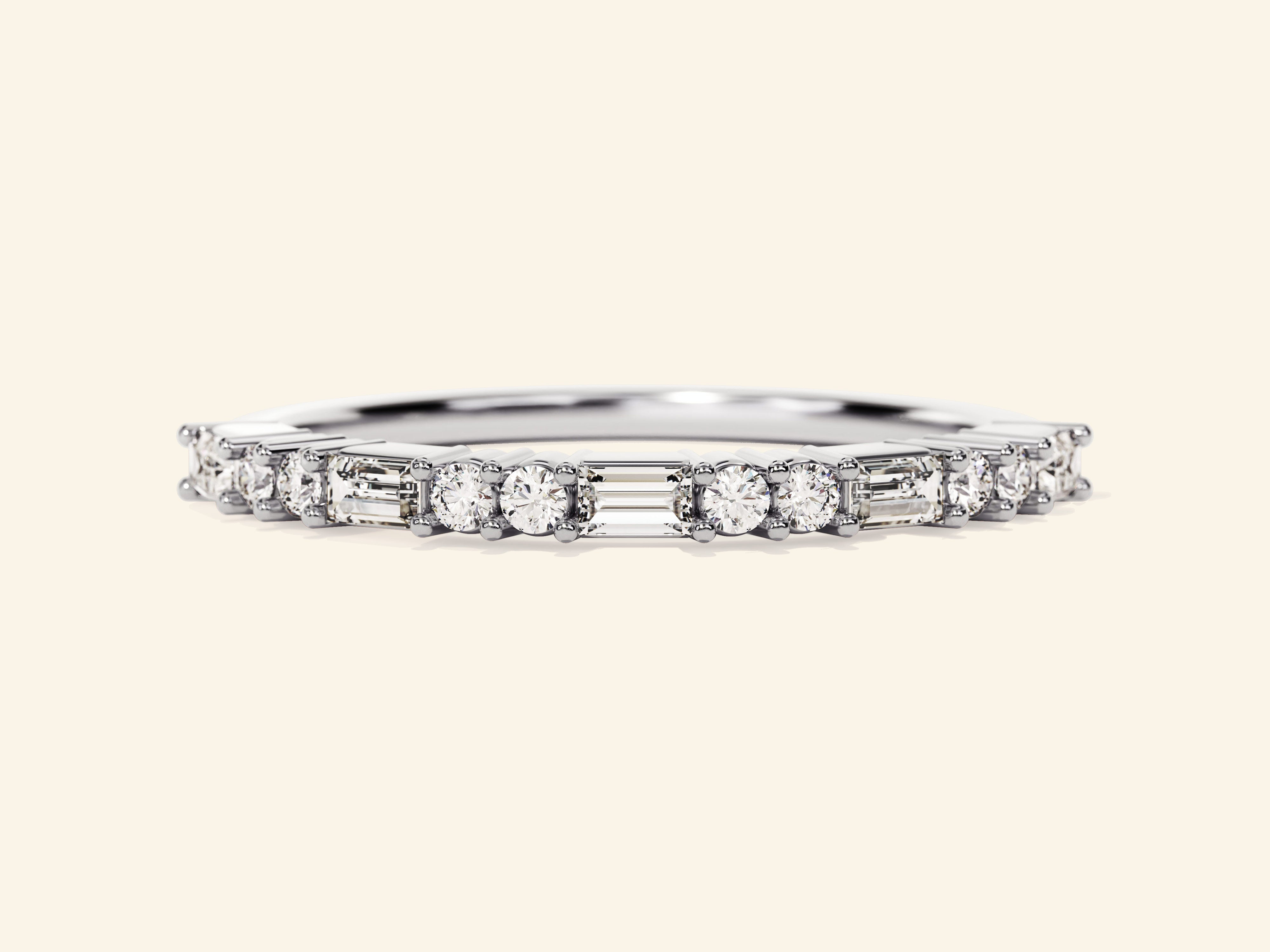Alternating Baguette Wedding Band