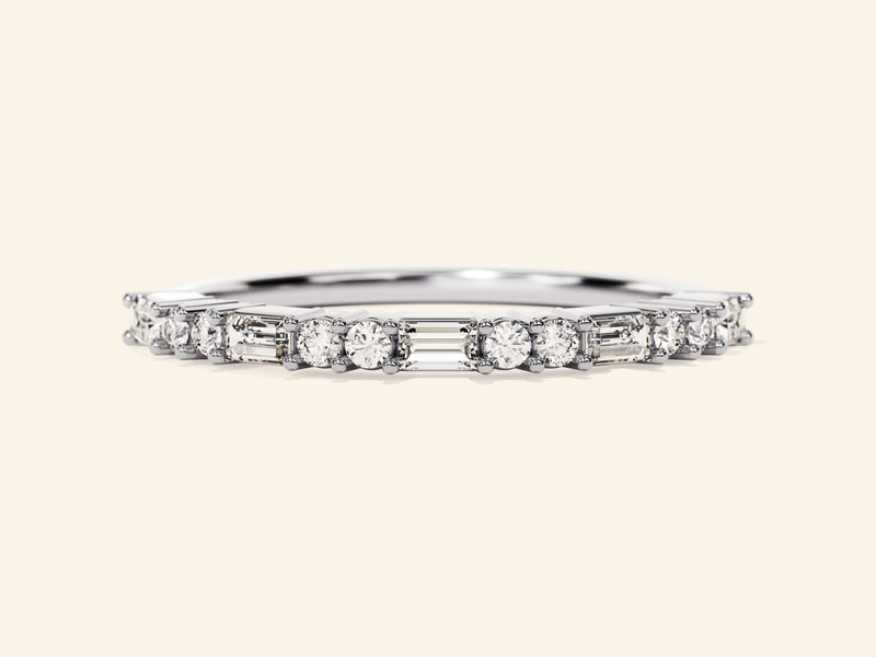 Alternating Baguette Wedding Band