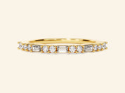 Alternating Baguette Wedding Band
