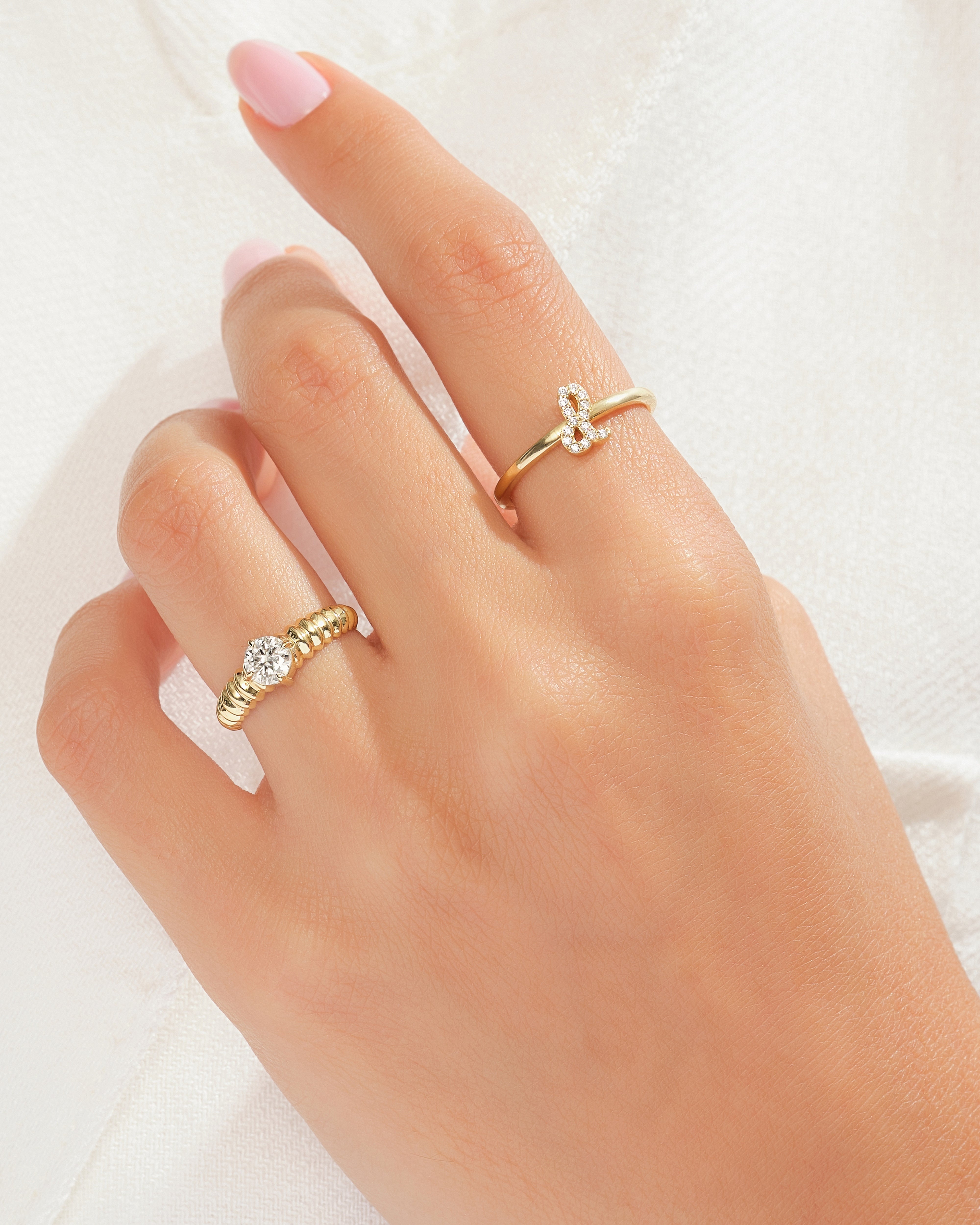 Golden Swirl Promise Ring