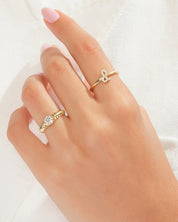 Golden Swirl Promise Ring