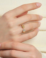 Sparkling Heart Cuff Ring