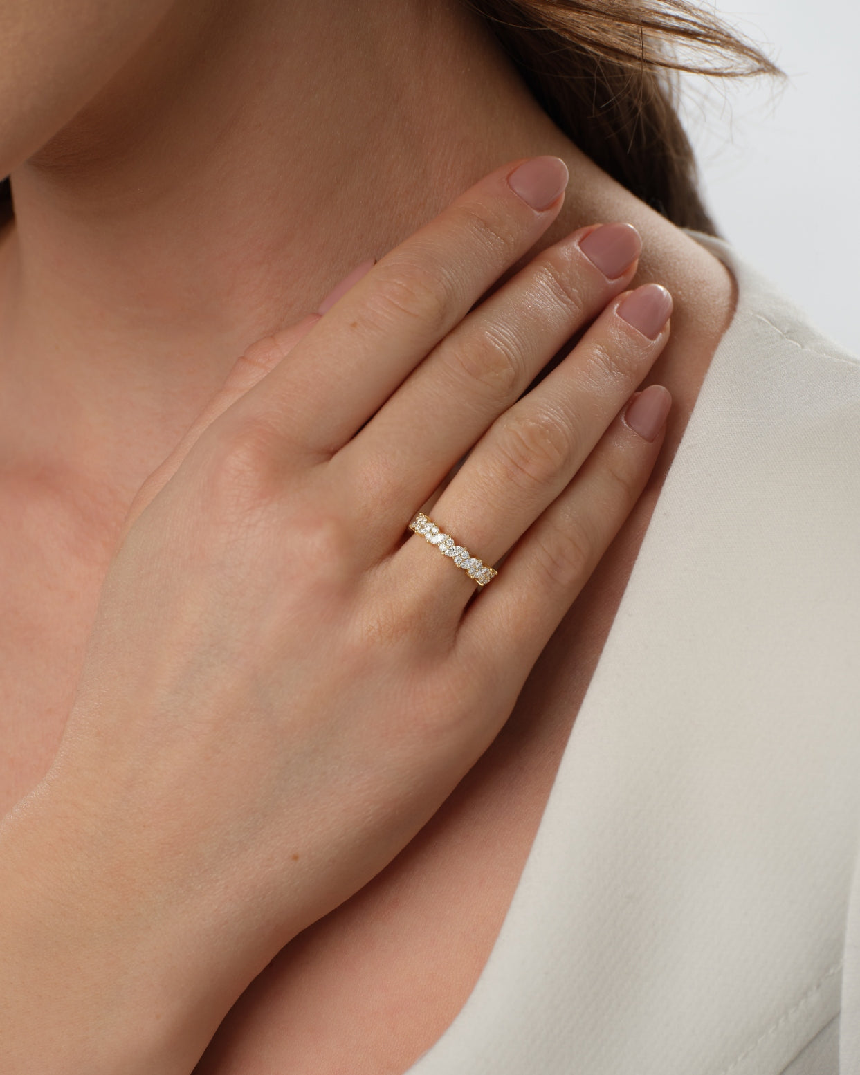 Marquise Bloom Wedding Band (0.90 CT TW)