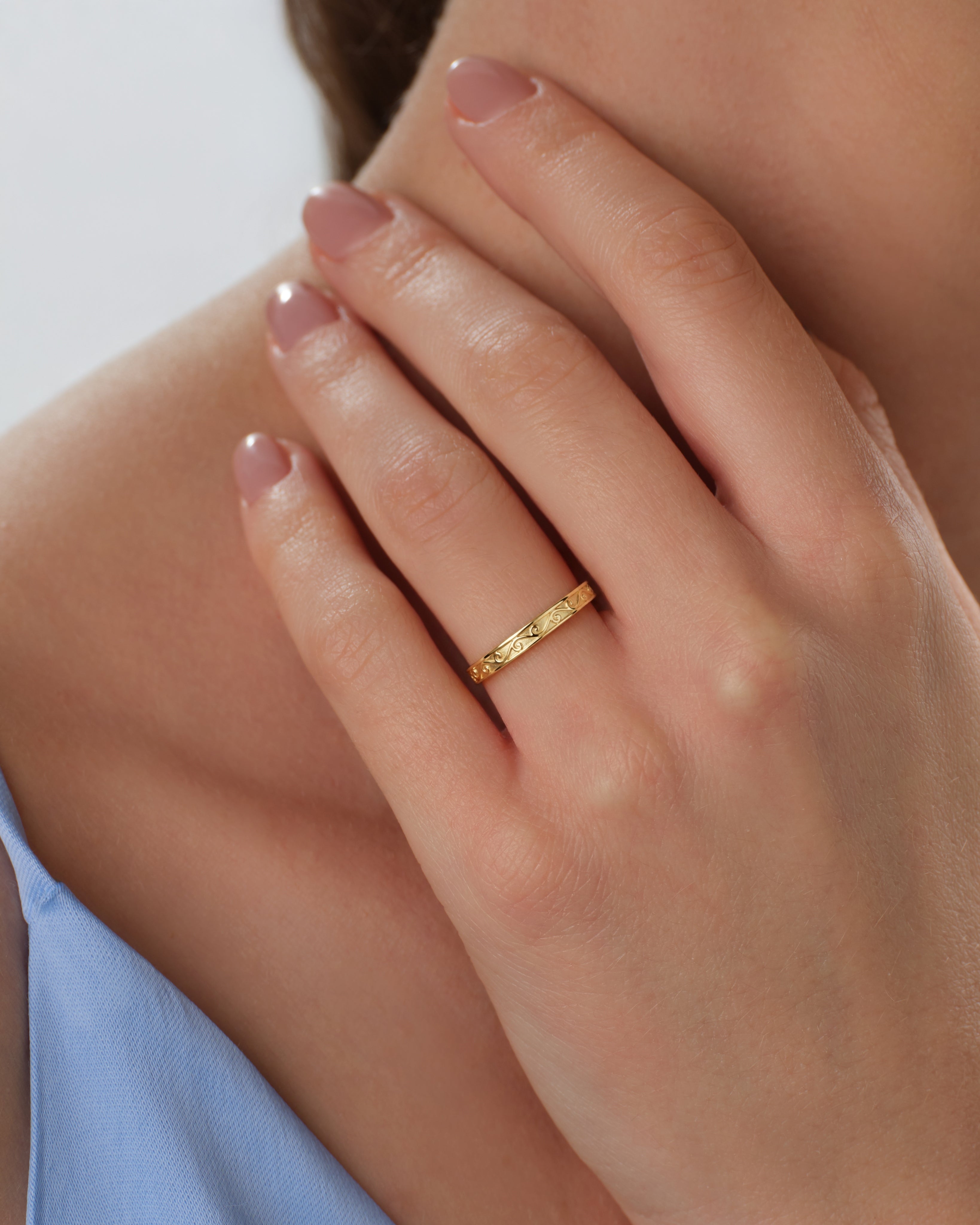 Leaf Filigree Wedding Band