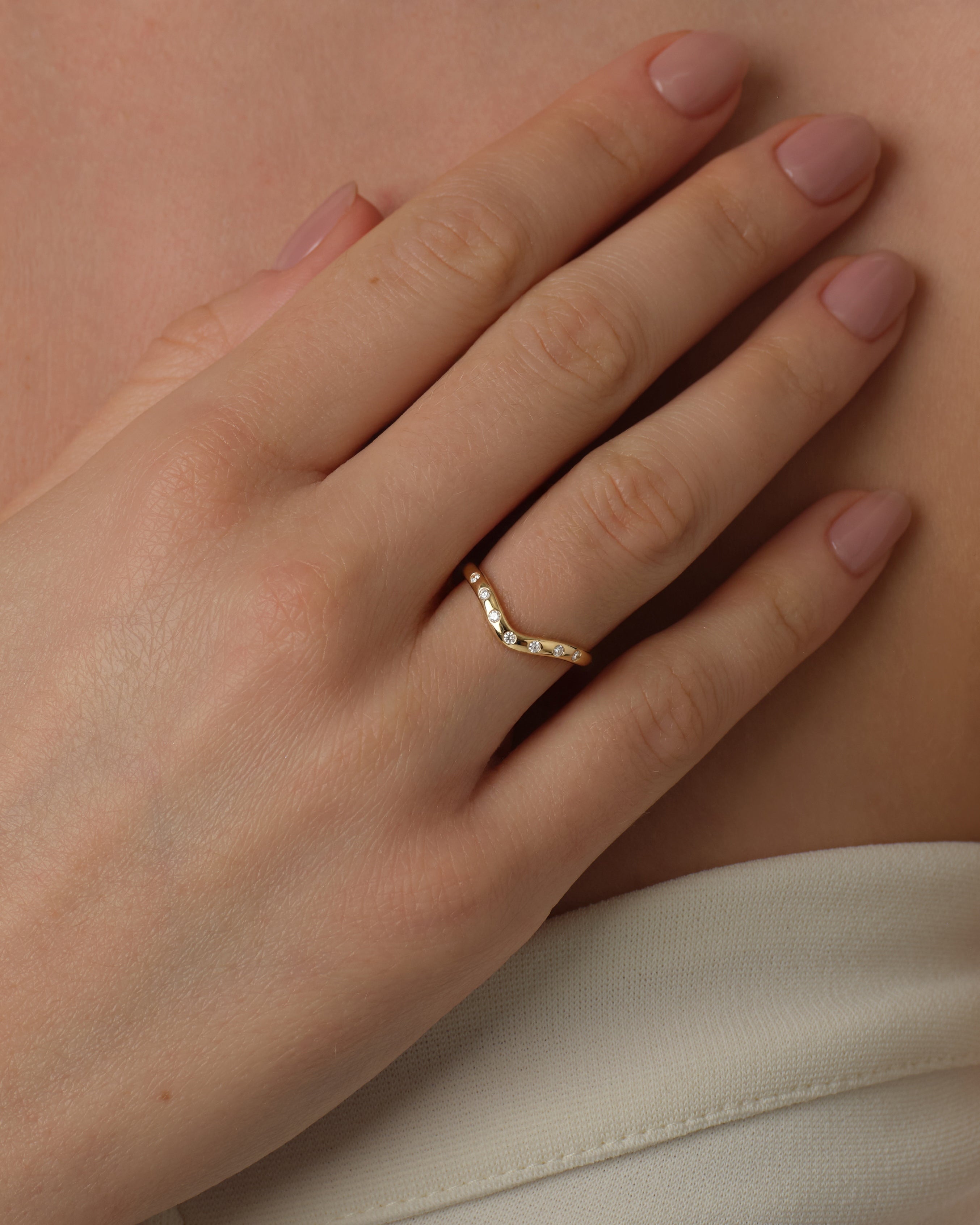 Flush Curved Wedding Band (0.10 CT TW)