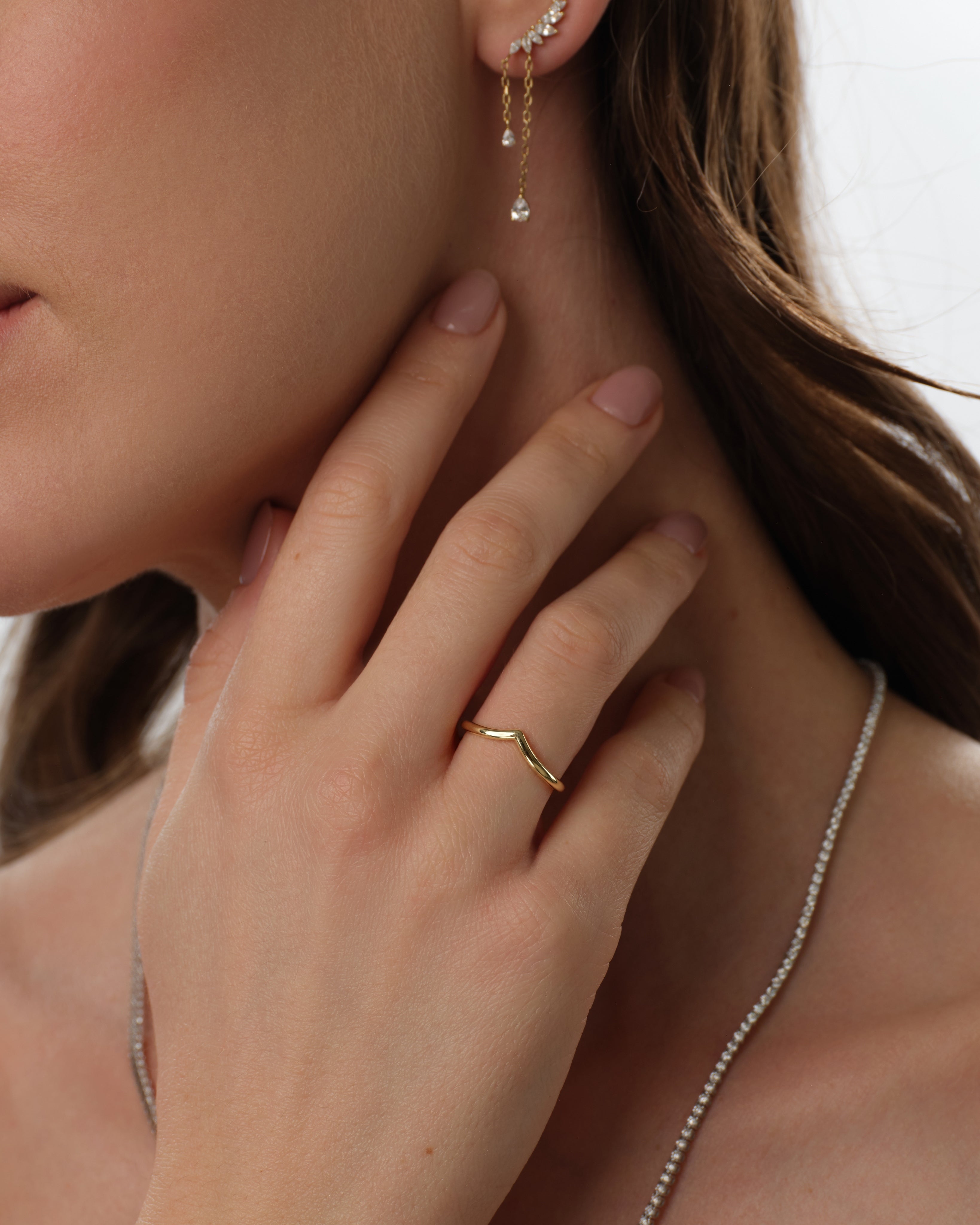 V-Shaped Plain Wedding Band